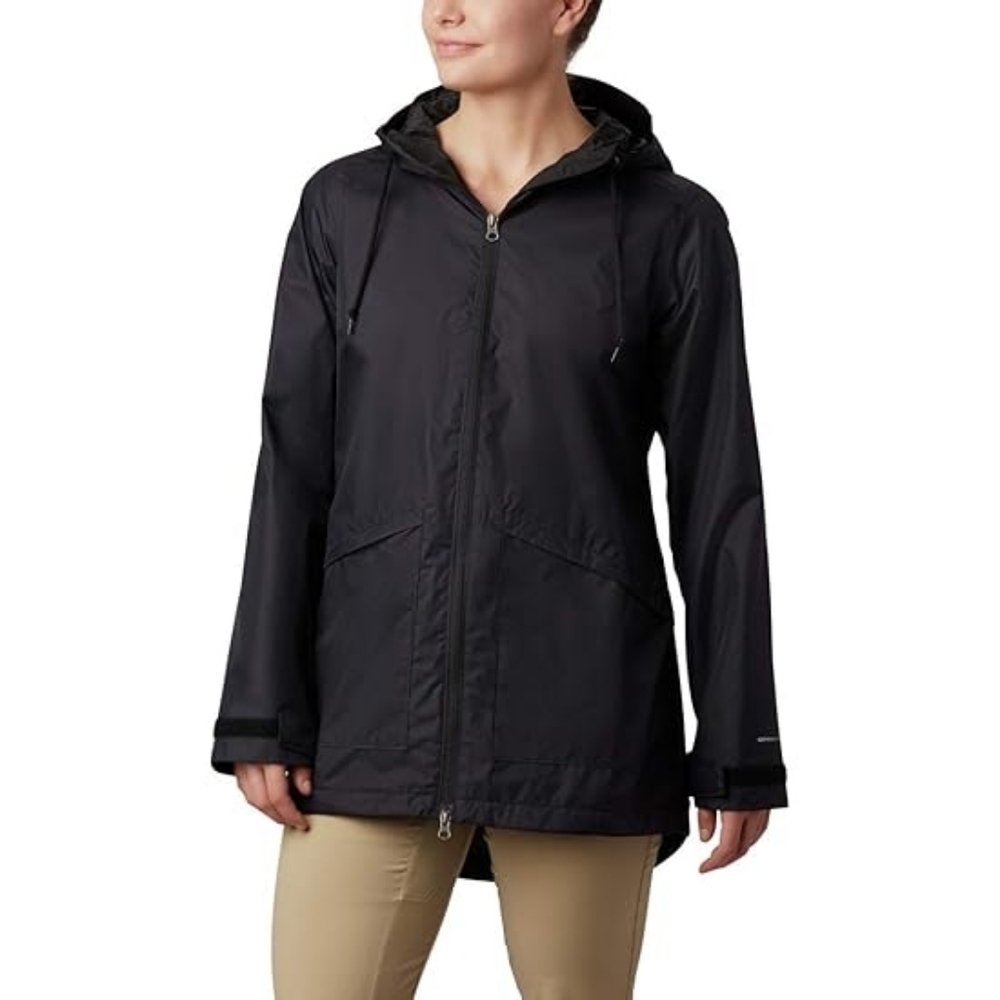 Columbia Women's Zip Up Black Arcadia Casual Rain Jacket